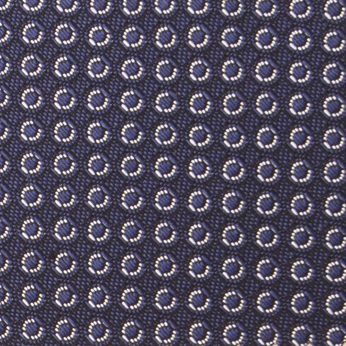 Navy Geometric 3-Fold Bespoke Silk Tie — Caprice Bespoke®