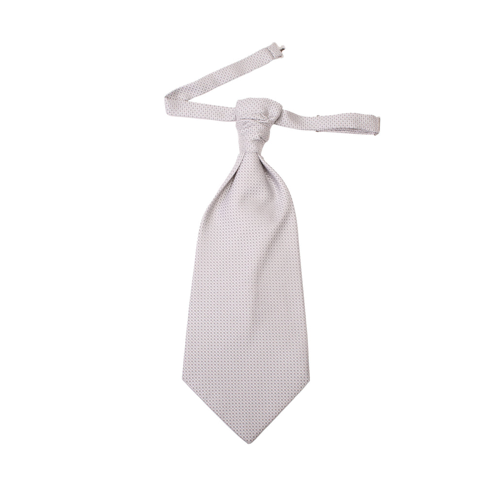 Pearl Grey Jacquard Silk Wedding Plastron