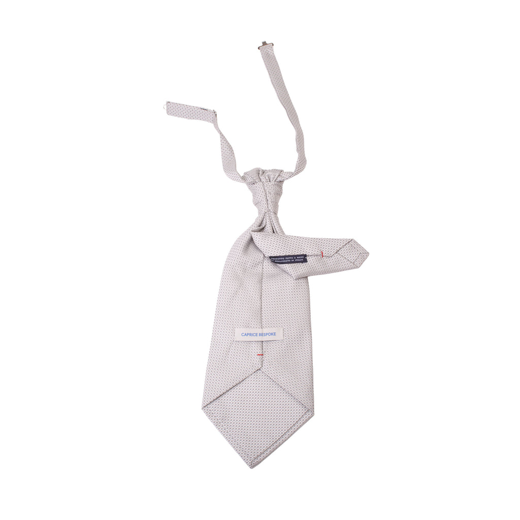 Pearl Grey Jacquard Silk Wedding Plastron
