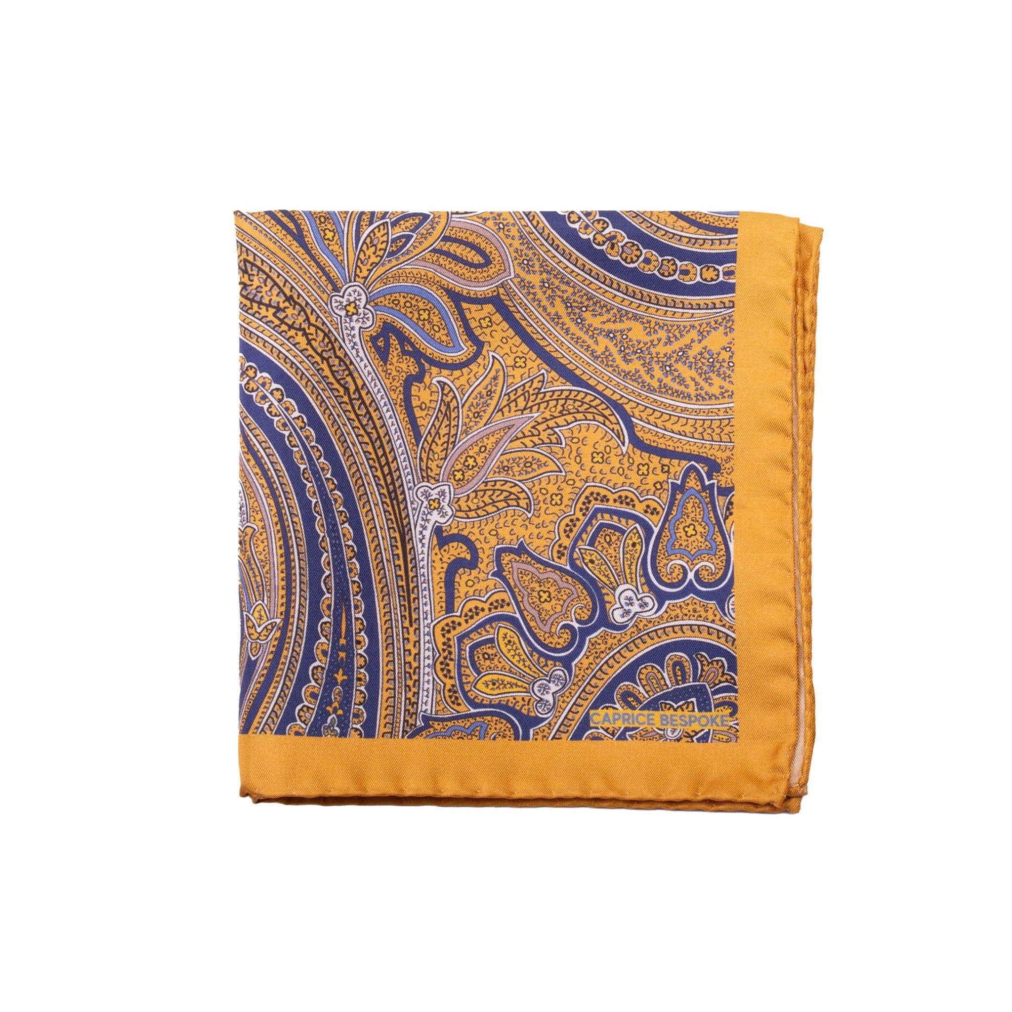 luxury-gold-handkerchief-blue-and-white-paisley-pattern