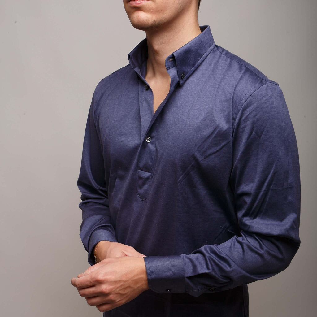 Long-Sleeved Polo Shirt, Double Twisted Fabric