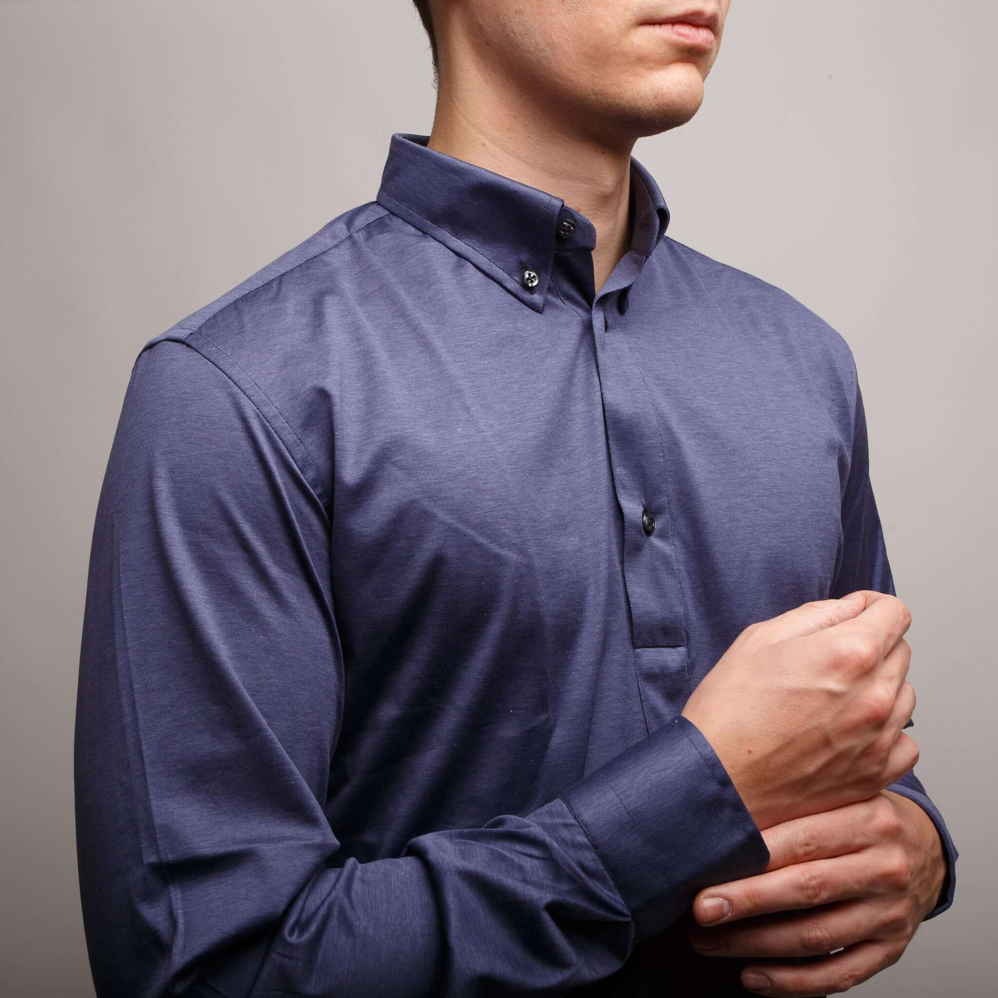 Polo a maniche lunghe, tessuto doppio ritorto