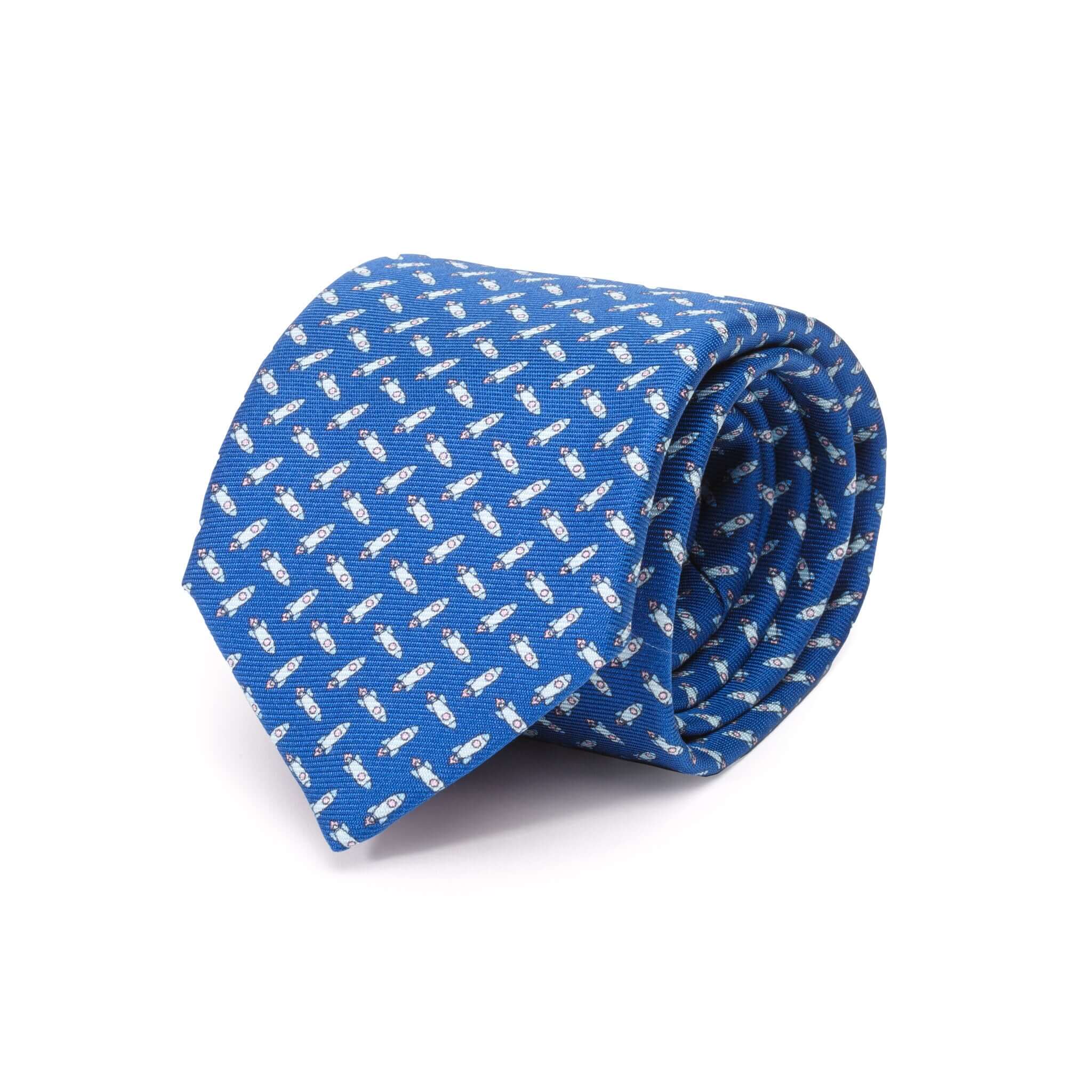 cobalt-blue-silk-tie-with-spacecraft-pattern-made-in-italy