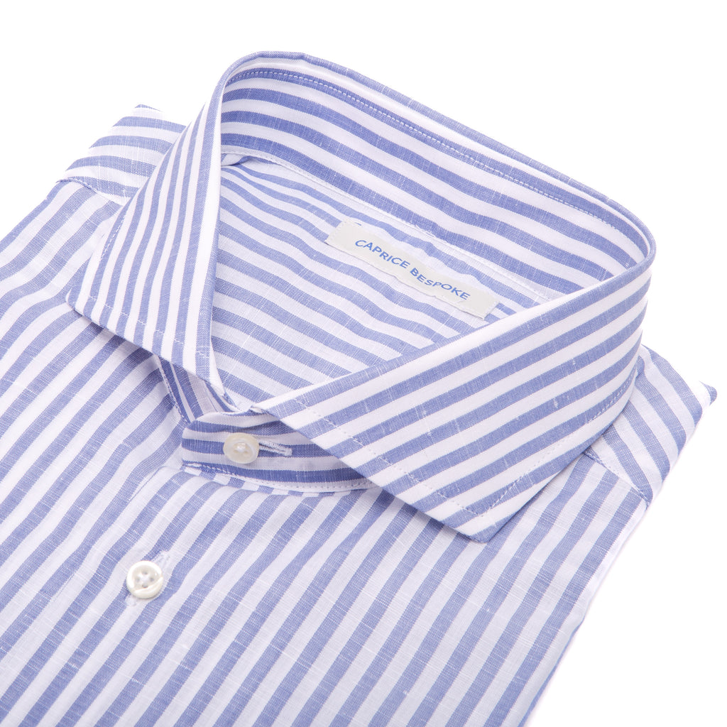 Chemise en coton et lin à rayures