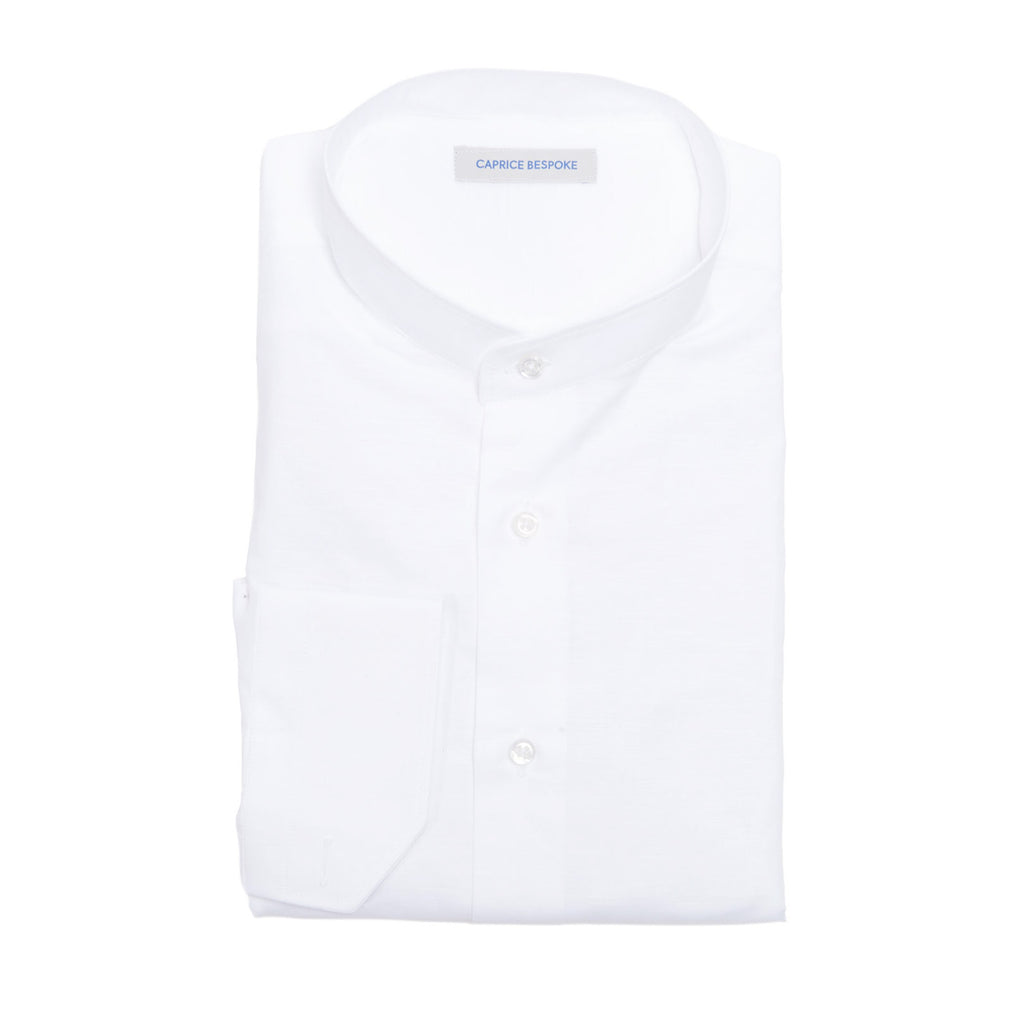 Camicia bianca in cotone e lino