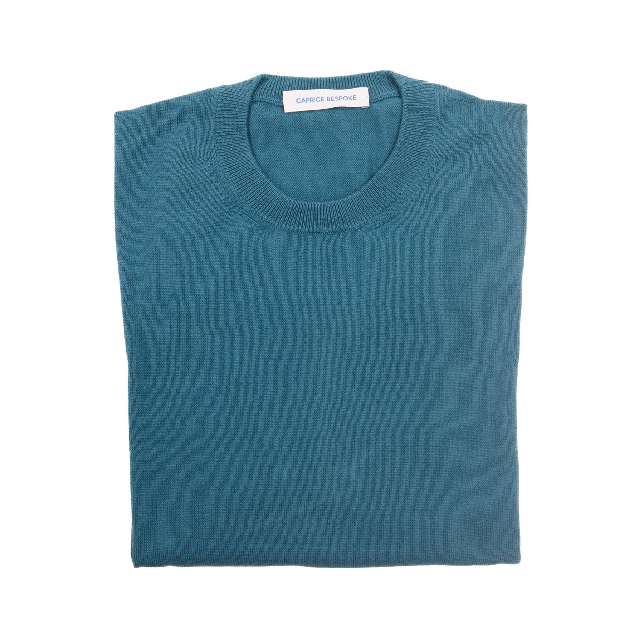 Teal Merino Crewneck Sweater – full view