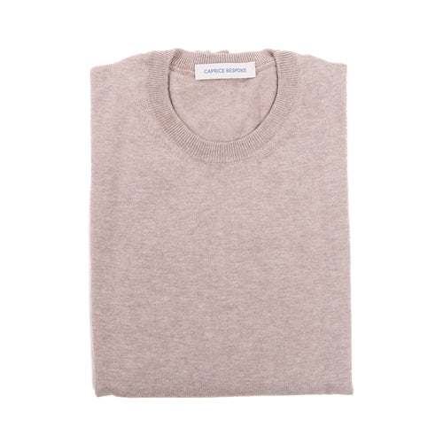 Beige Merino Crewneck Sweater – full view