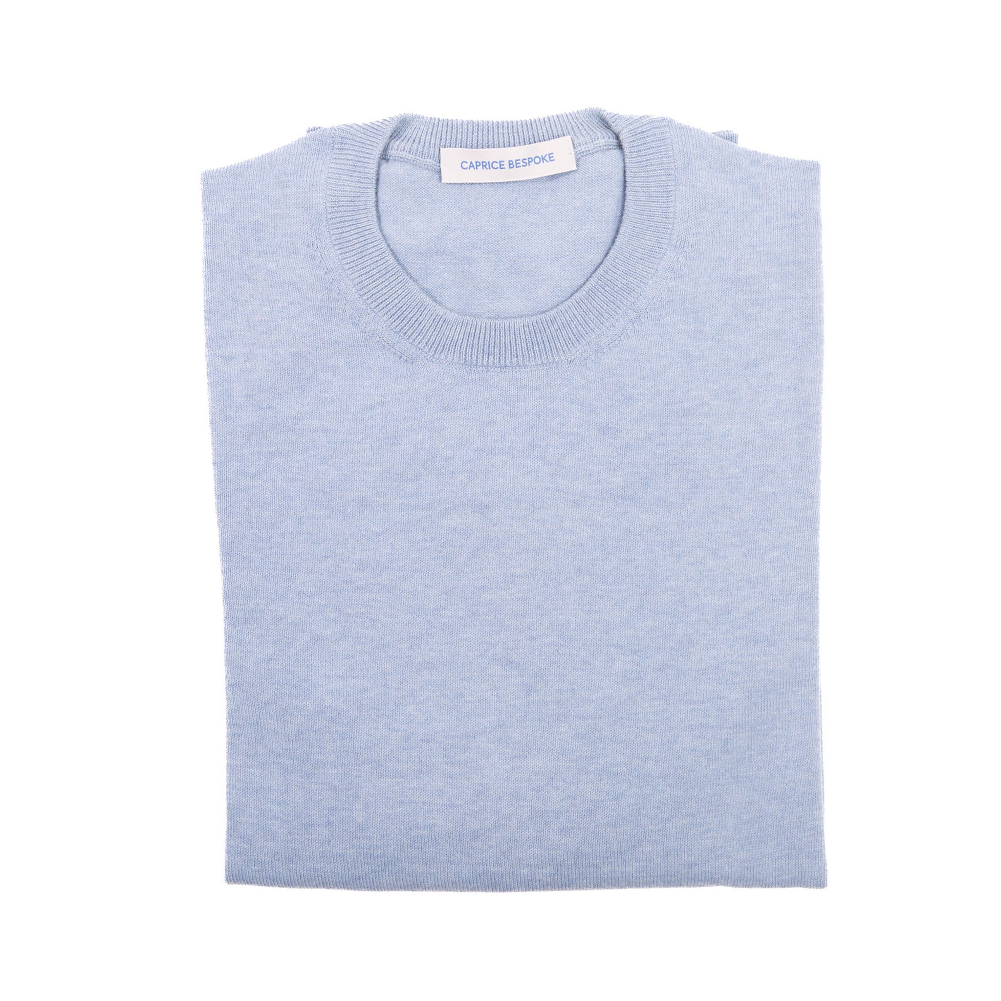 Light Blue Merino Crewneck Sweater – full view