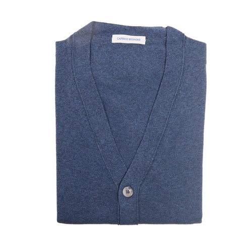 Navy Merino Button Cardigan – full view