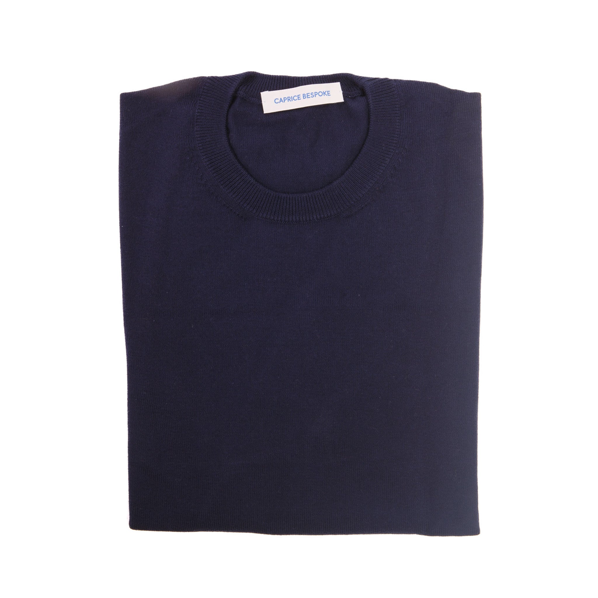 Navy Merino Crewneck Sweater – full view