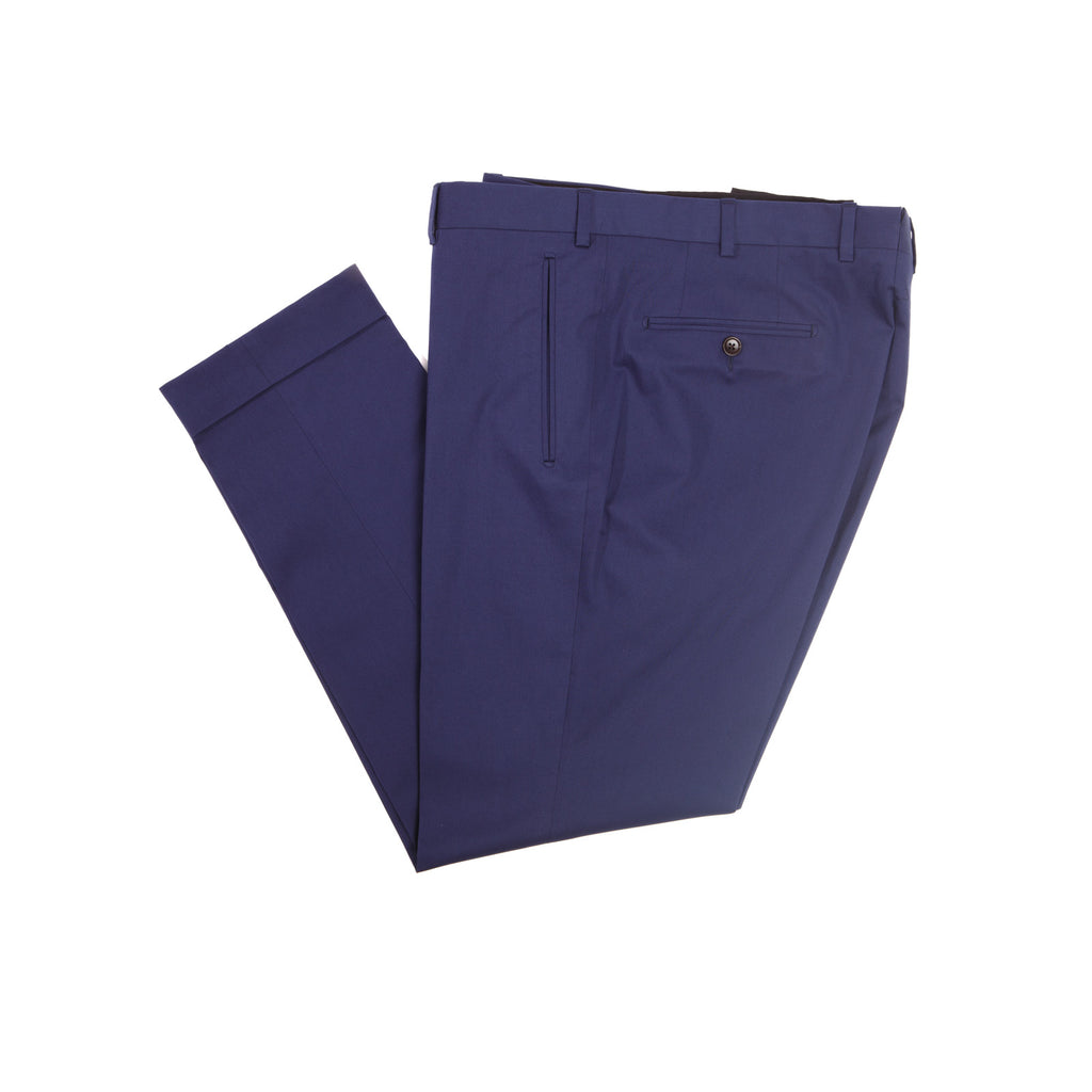 Indigo Blue Wool Dress Trousers – full view