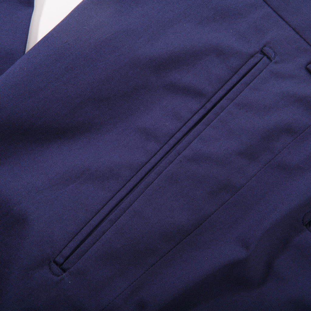 Indigo Blue Wool Dress Trousers – detail