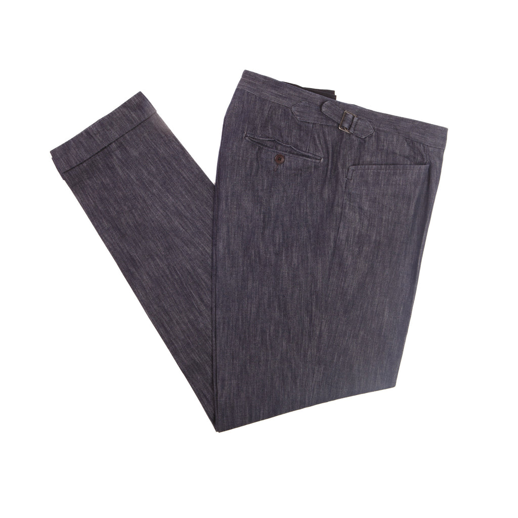 Khaki Cotton Dress Trousers with Side Adjuster – full view