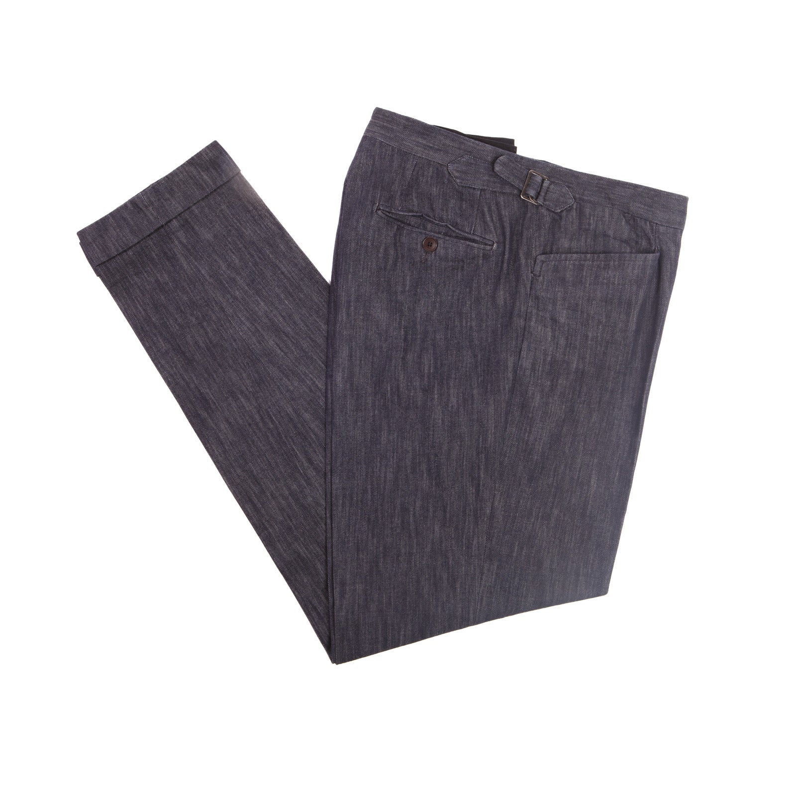 Khaki Cotton Dress Trousers with Side Adjuster – full view
