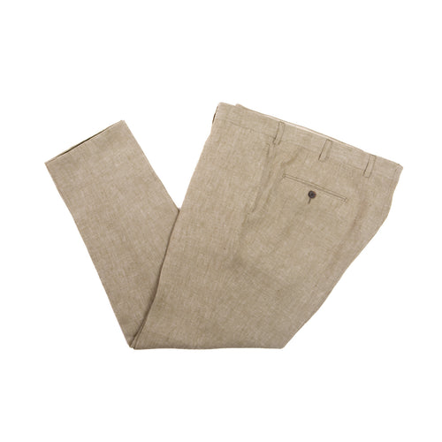 Sand Linen Formal Dress Trousers – full view