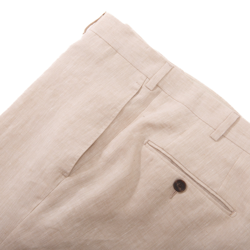 Sand Linen Formal Dress Trousers – side view