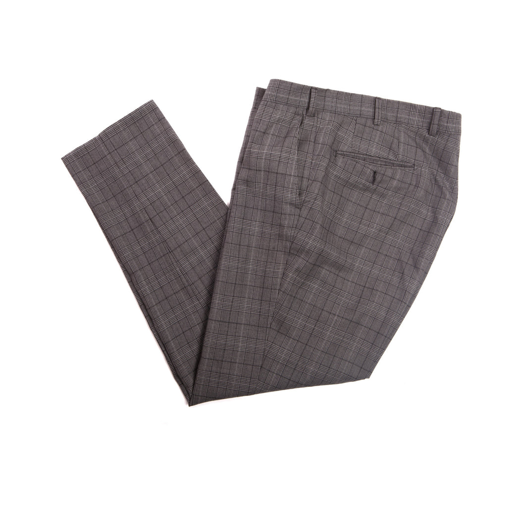 Navy Blue Slim Wool Dress Trousers – side view