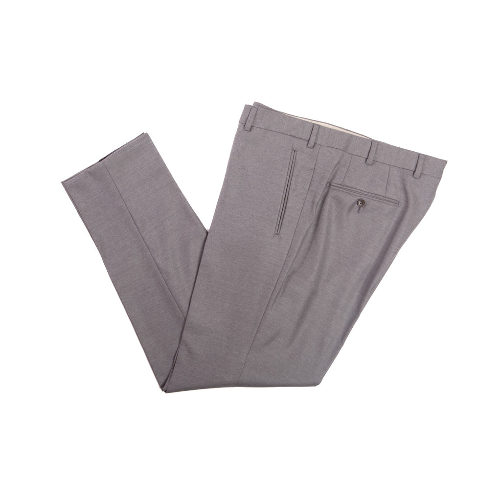 Grey Glen Plaid Wool Dress Trousers – full view
