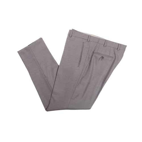 Grey Glen Plaid Wool Dress Trousers – full view