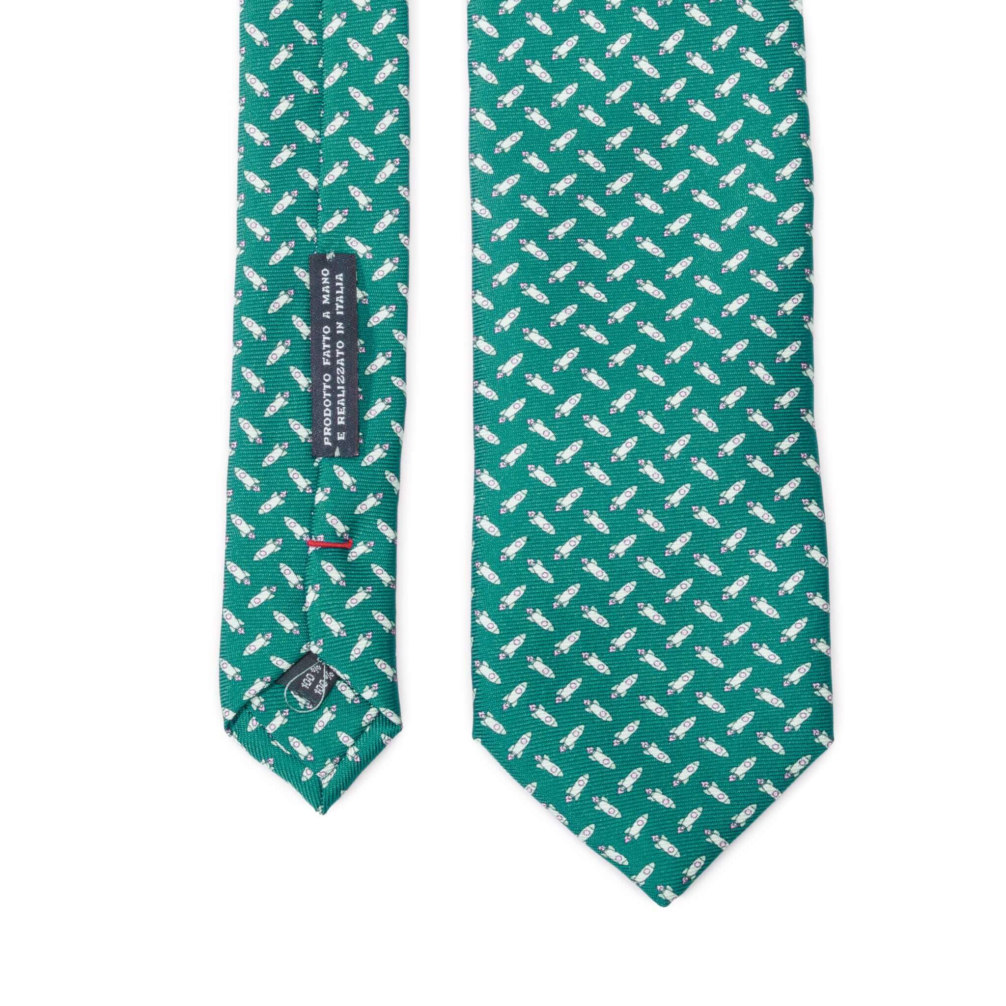 luxury-green-italian-silk-tie-with-space-motifs