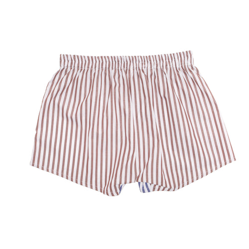 Brown Stripe Cotton Boxer with Luxury Dust Bag – full view