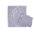 Navy Stripe Cotton Boxer with Luxury Dust Bag – full view