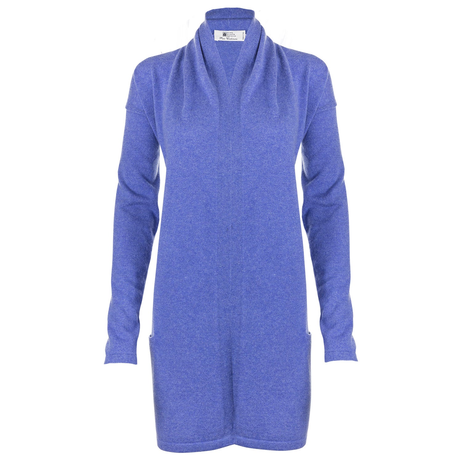 Luxury wool open cardigan in refined drape
