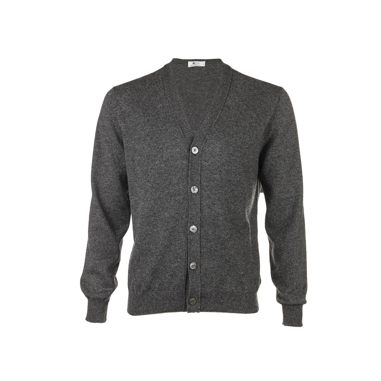 Men's Italian cashmere cardigan with button closure in beige