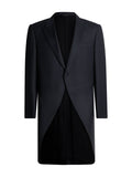 Men's grey herringbone morning coat — front view