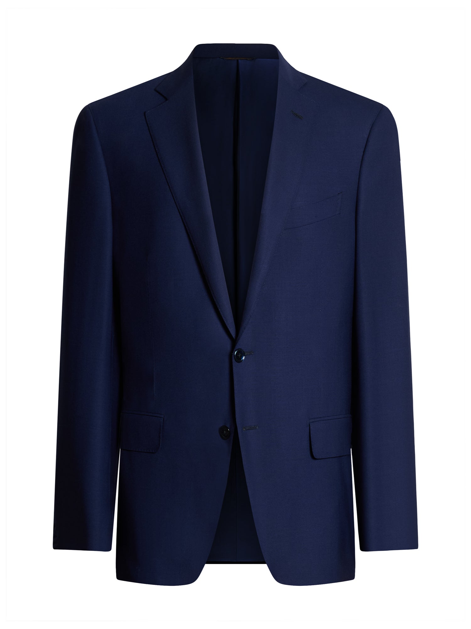 Men's navy blue jacket in English Fresco wool — front view