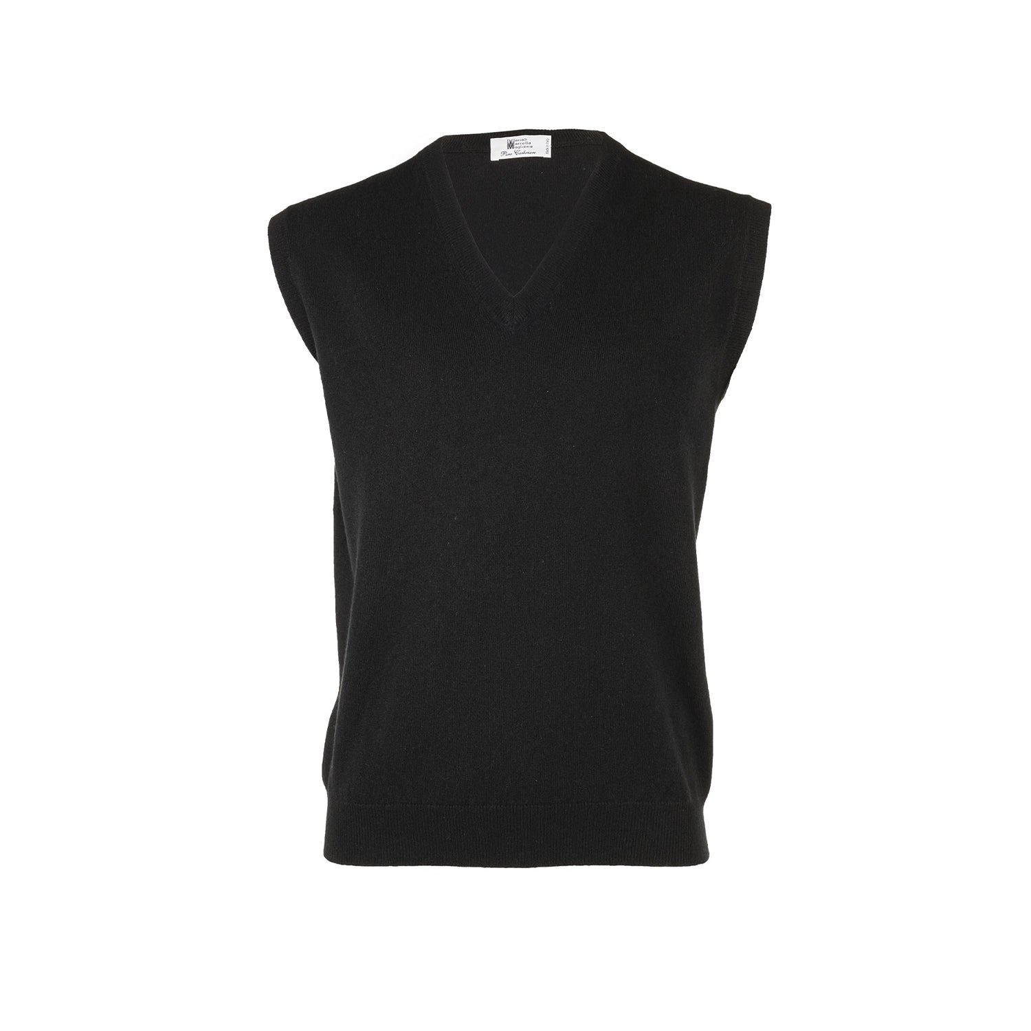 Italian men's V-neck cashmere vest in charcoal