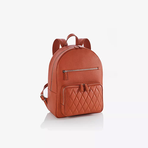 italian-grained-calfskin-leather-backpack-quilted-brick-red-front