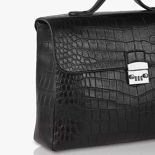 italian-crocodile-leather-briefcase-black-combination-lock-detail