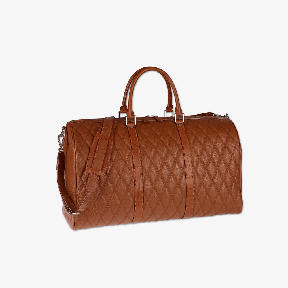 italian-calfskin-travel-bag-blue-havana-diamond-quilting-detail