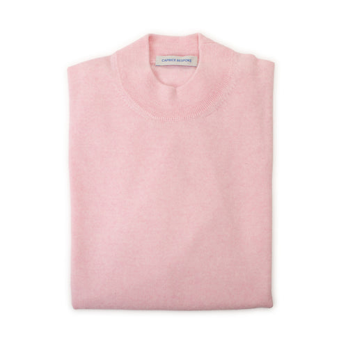 Pastel Pink Merino Crewneck Sweater – full view