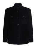 Men's black corduroy overshirt by Solbiati — front view