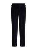 Men's black corduroy trousers by Solbiati — front view