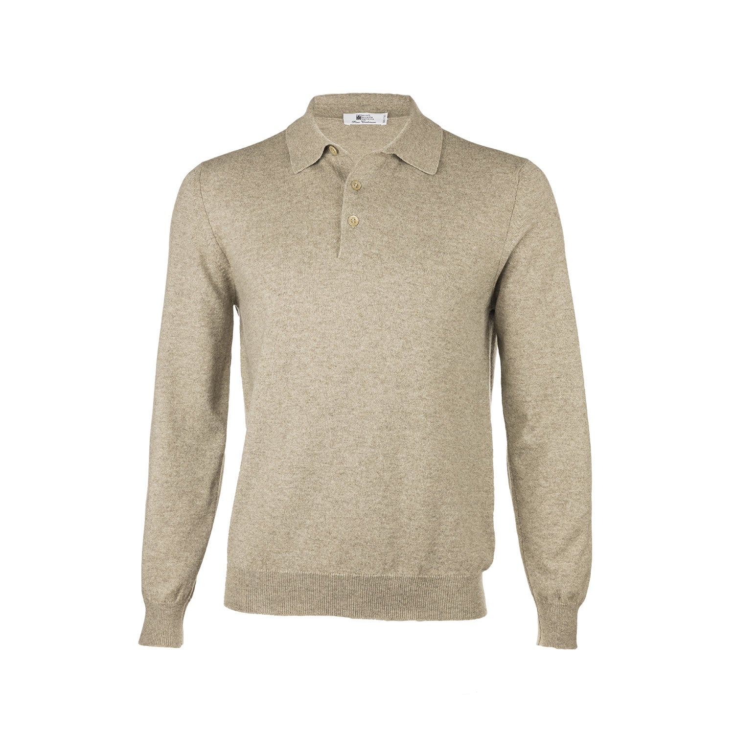 Italian men's cashmere polo with collar and buttons