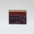 Brown multicolor crocodile leather card holder with 6 compartments – Valigeria Grignola