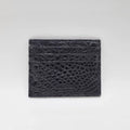 Black crocodile leather card holder with 6 compartments and central pocket – Valigeria Grignola