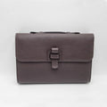 Brown grained calf leather document holder with zip closure and cognac lining – Valigeria Grignola