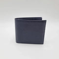 Blue grained calf and crocodile leather wallet with 8 card slots – Valigeria Grignola