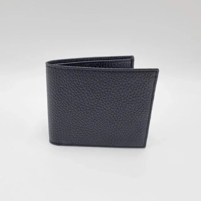 Black grained calf and crocodile leather wallet with 8 card slots – Valigeria Grignola