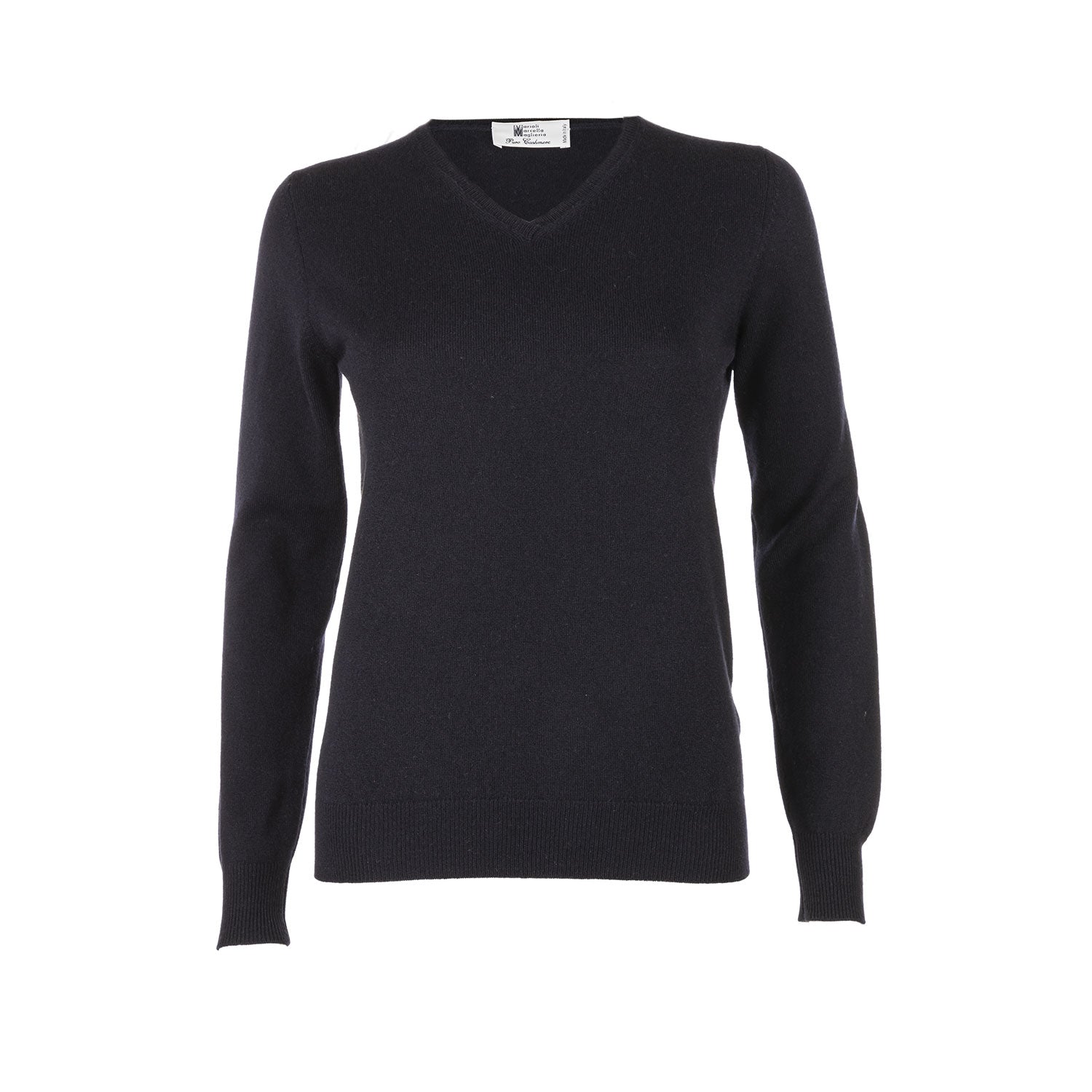 Women's Italian V-neck cashmere sweater in burgundy