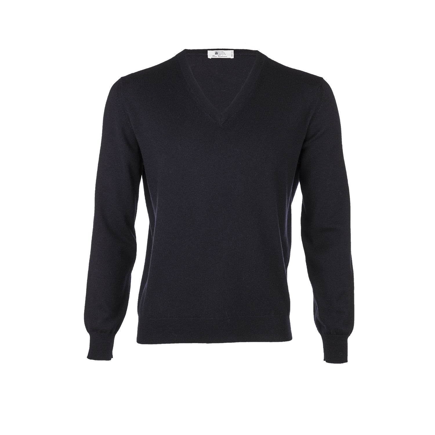 Men's Italian V-neck cashmere sweater in navy
